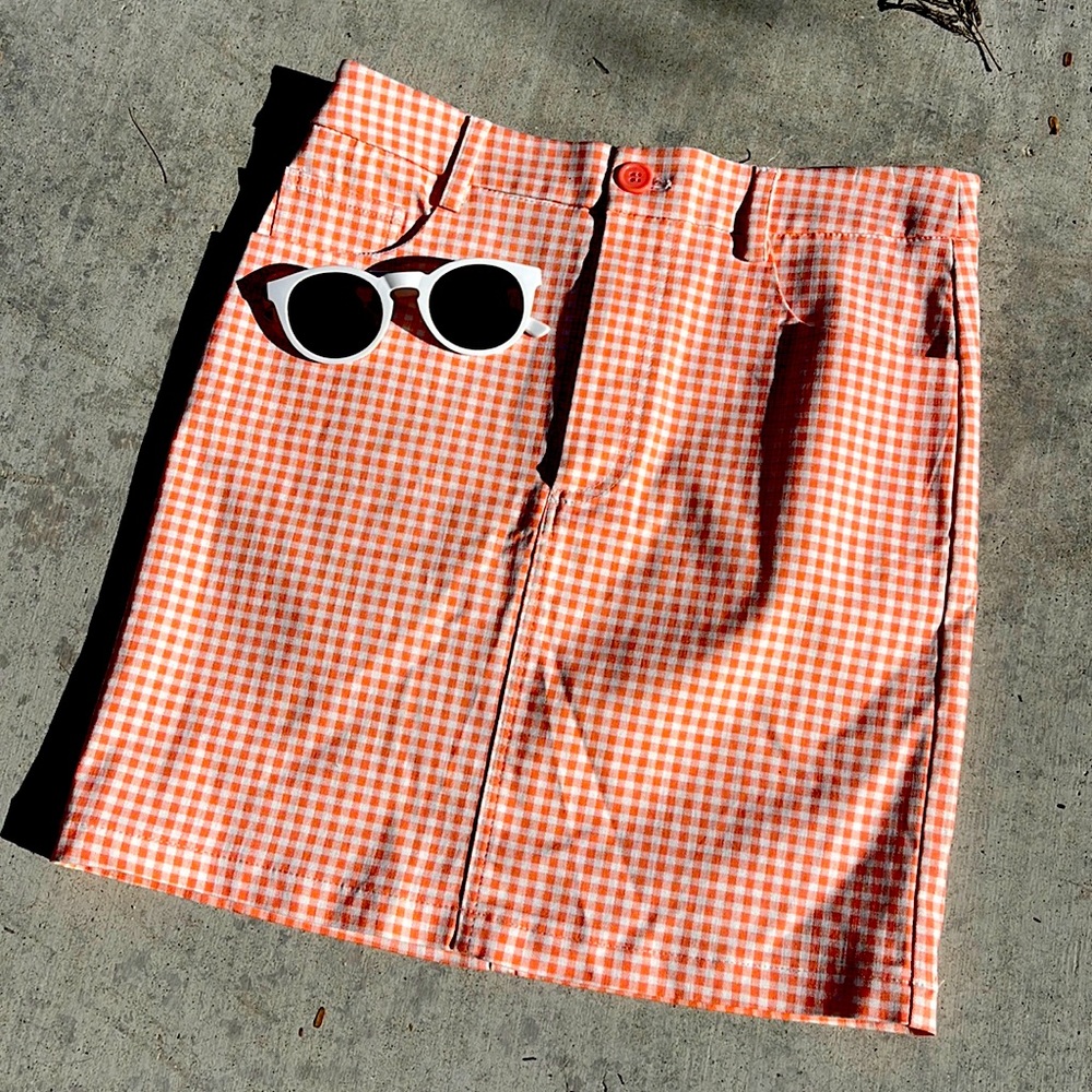 Checkered pencil skirt🧡